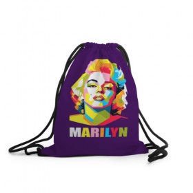Рюкзак-мешок 3D с принтом Marilyn Monroe в Екатеринбурге, 100% полиэстер | плотность ткани — 200 г/м2, размер — 35 х 45 см; лямки — толстые шнурки, застежка на шнуровке, без карманов и подкладки | marilyn monroe | актриса | звезда | кино | мэрилин монро | певица