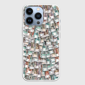 Чехол для iPhone 13 Pro с принтом Российские деньги в Екатеринбурге,  |  | Тематика изображения на принте: бабки | бабло | банк | банкнота | богатство | бумажный | купюры | куча | рубль