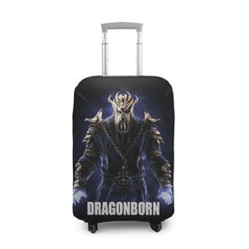 Чехол для чемодана 3D с принтом Dragonborn в Екатеринбурге, 86% полиэфир, 14% спандекс | двустороннее нанесение принта, прорези для ручек и колес | game | the elder scrolls v: skyrim | драконорожденный | игра | игрок