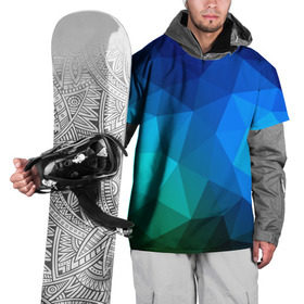 Накидка на куртку 3D с принтом Fight Polygon в Екатеринбурге, 100% полиэстер |  | Тематика изображения на принте: зеленый | полигон | синий | треугольники