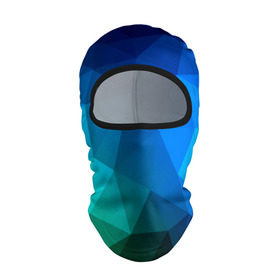 Балаклава 3D с принтом Fight Polygon в Екатеринбурге, 100% полиэстер, ткань с особыми свойствами — Activecool | плотность 150–180 г/м2; хорошо тянется, но при этом сохраняет форму. Закрывает шею, вокруг отверстия для глаз кайма. Единый размер | зеленый | полигон | синий | треугольники