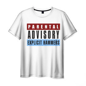 Мужская футболка 3D с принтом Parental Advisory в Екатеринбурге, 100% полиэфир | прямой крой, круглый вырез горловины, длина до линии бедер | explicit content | hip hop | parental advisory | rap | парентал адвисори | рэп | хип хоп