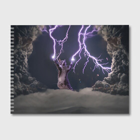 Альбом для рисования с принтом Грозовой кошак в Екатеринбурге, 100% бумага
 | матовая бумага, плотность 200 мг. | lightning cat
