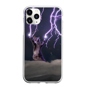 Чехол для iPhone 11 Pro Max матовый с принтом Грозовой кошак в Екатеринбурге, Силикон |  | lightning cat