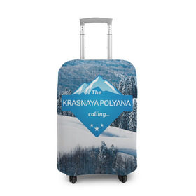 Чехол для чемодана 3D с принтом Красная поляна в Екатеринбурге, 86% полиэфир, 14% спандекс | двустороннее нанесение принта, прорези для ручек и колес | горнолыжный курорт | горы | зима | красная поляна | лыжи | парк | роза хуторов | снег | сноутборд | сочи