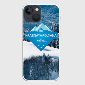Чехол для iPhone 13 mini с принтом Красная поляна в Екатеринбурге,  |  | горнолыжный курорт | горы | зима | красная поляна | лыжи | парк | роза хуторов | снег | сноутборд | сочи