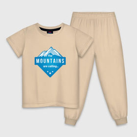 Детская пижама хлопок с принтом Горы зовут в Екатеринбурге, 100% хлопок |  брюки и футболка прямого кроя, без карманов, на брюках мягкая резинка на поясе и по низу штанин
 | альпинизм | горы | лыжи | сноуборд