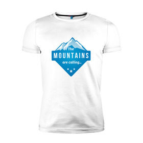 Мужская футболка премиум с принтом Горы зовут в Екатеринбурге, 92% хлопок, 8% лайкра | приталенный силуэт, круглый вырез ворота, длина до линии бедра, короткий рукав | альпинизм | горы | лыжи | сноуборд