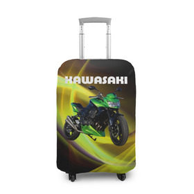 Чехол для чемодана 3D с принтом Kawasaki в Екатеринбурге, 86% полиэфир, 14% спандекс | двустороннее нанесение принта, прорези для ручек и колес | moto | байк | байкер | мото | мотогонки | мотоспорт | мотоцикл