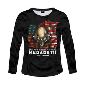 Женский лонгслив 3D с принтом Megadeth #3 в Екатеринбурге, 100% полиэстер | длинные рукава, круглый вырез горловины, полуприлегающий силуэт | dave | megadeth | metal | mustaine | rattlehead | rock | thrash | vic | дейв | мастейн | мегадез | мегадет | мегедес | метал | рок | треш