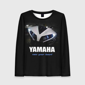 Женский лонгслив 3D с принтом Yamaha в Екатеринбурге, 100% полиэстер | длинные рукава, круглый вырез горловины, полуприлегающий силуэт | yamaha | yzf | байк | байкер | мото | мотоцикл | мотоциклист | ямаха