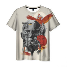 Мужская футболка 3D с принтом Ghost Recon в Екатеринбурге, 100% полиэфир | прямой крой, круглый вырез горловины, длина до линии бедер | Тематика изображения на принте: 