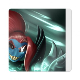 Магнит виниловый Квадрат с принтом Undyne в Екатеринбурге, полимерный материал с магнитным слоем | размер 9*9 см, закругленные углы | 