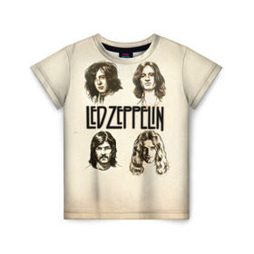 Детская футболка 3D с принтом Led Zeppelin 1 в Екатеринбурге, 100% гипоаллергенный полиэфир | прямой крой, круглый вырез горловины, длина до линии бедер, чуть спущенное плечо, ткань немного тянется | led zeppelin | лед зеппелин | роберт плант