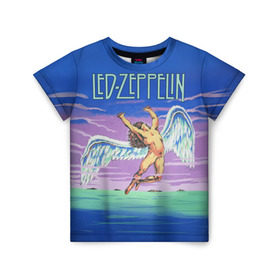 Детская футболка 3D с принтом Led Zeppelin 2 в Екатеринбурге, 100% гипоаллергенный полиэфир | прямой крой, круглый вырез горловины, длина до линии бедер, чуть спущенное плечо, ткань немного тянется | led zeppelin | лед зеппелин | роберт плант