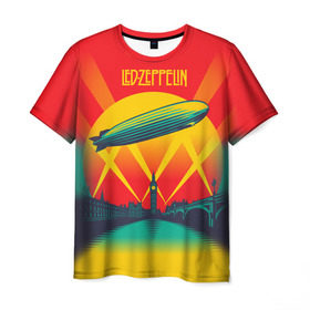 Мужская футболка 3D с принтом Led Zeppelin 3 в Екатеринбурге, 100% полиэфир | прямой крой, круглый вырез горловины, длина до линии бедер | led zeppelin | лед зеппелин | роберт плант