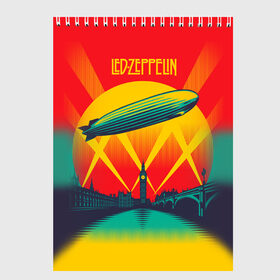 Скетчбук с принтом Led Zeppelin 3 в Екатеринбурге, 100% бумага
 | 48 листов, плотность листов — 100 г/м2, плотность картонной обложки — 250 г/м2. Листы скреплены сверху удобной пружинной спиралью | led zeppelin | лед зеппелин | роберт плант