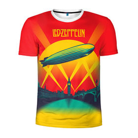Мужская футболка 3D спортивная с принтом Led Zeppelin 3 в Екатеринбурге, 100% полиэстер с улучшенными характеристиками | приталенный силуэт, круглая горловина, широкие плечи, сужается к линии бедра | Тематика изображения на принте: led zeppelin | лед зеппелин | роберт плант