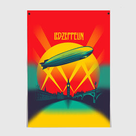 Постер с принтом Led Zeppelin 3 в Екатеринбурге, 100% бумага
 | бумага, плотность 150 мг. Матовая, но за счет высокого коэффициента гладкости имеет небольшой блеск и дает на свету блики, но в отличии от глянцевой бумаги не покрыта лаком | led zeppelin | лед зеппелин | роберт плант