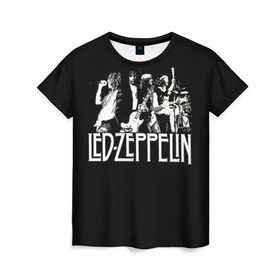 Женская футболка 3D с принтом Led Zeppelin 4 в Екатеринбурге, 100% полиэфир ( синтетическое хлопкоподобное полотно) | прямой крой, круглый вырез горловины, длина до линии бедер | led zeppelin | лед зеппелин | роберт плант
