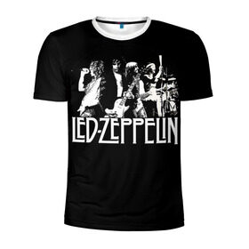 Мужская футболка 3D спортивная с принтом Led Zeppelin 4 в Екатеринбурге, 100% полиэстер с улучшенными характеристиками | приталенный силуэт, круглая горловина, широкие плечи, сужается к линии бедра | Тематика изображения на принте: led zeppelin | лед зеппелин | роберт плант