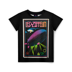 Детская футболка 3D с принтом Led Zeppelin 6 в Екатеринбурге, 100% гипоаллергенный полиэфир | прямой крой, круглый вырез горловины, длина до линии бедер, чуть спущенное плечо, ткань немного тянется | Тематика изображения на принте: led zeppelin | лед зеппелин | роберт плант