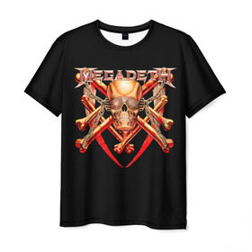 Мужская футболка 3D с принтом Megadeth 1 в Екатеринбурге, 100% полиэфир | прямой крой, круглый вырез горловины, длина до линии бедер | megadeth | дирк вербурен | дэвид эллефсон | дэйв мастейн | кико лоурейро | мегадэт