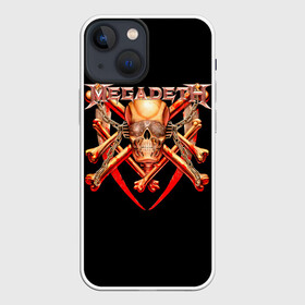 Чехол для iPhone 13 mini с принтом Megadeth 1 в Екатеринбурге,  |  | megadeth | дирк вербурен | дэвид эллефсон | дэйв мастейн | кико лоурейро | мегадэт