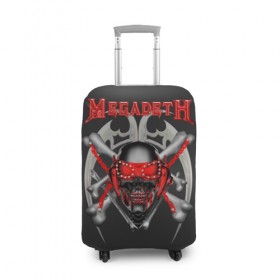 Чехол для чемодана 3D с принтом Megadeth 2 в Екатеринбурге, 86% полиэфир, 14% спандекс | двустороннее нанесение принта, прорези для ручек и колес | megadeth | дирк вербурен | дэвид эллефсон | дэйв мастейн | кико лоурейро | мегадэт