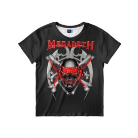 Детская футболка 3D с принтом Megadeth 2 в Екатеринбурге, 100% гипоаллергенный полиэфир | прямой крой, круглый вырез горловины, длина до линии бедер, чуть спущенное плечо, ткань немного тянется | Тематика изображения на принте: megadeth | дирк вербурен | дэвид эллефсон | дэйв мастейн | кико лоурейро | мегадэт