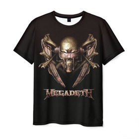 Мужская футболка 3D с принтом Megadeth 3 в Екатеринбурге, 100% полиэфир | прямой крой, круглый вырез горловины, длина до линии бедер | megadeth | дирк вербурен | дэвид эллефсон | дэйв мастейн | кико лоурейро | мегадэт