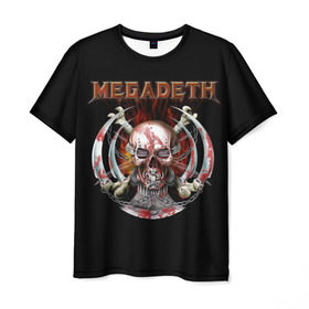 Мужская футболка 3D с принтом Megadeth 5 в Екатеринбурге, 100% полиэфир | прямой крой, круглый вырез горловины, длина до линии бедер | megadeth | дирк вербурен | дэвид эллефсон | дэйв мастейн | кико лоурейро | мегадэт