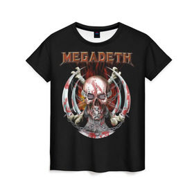 Женская футболка 3D с принтом Megadeth 5 в Екатеринбурге, 100% полиэфир ( синтетическое хлопкоподобное полотно) | прямой крой, круглый вырез горловины, длина до линии бедер | megadeth | дирк вербурен | дэвид эллефсон | дэйв мастейн | кико лоурейро | мегадэт