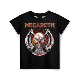 Детская футболка 3D с принтом Megadeth 5 в Екатеринбурге, 100% гипоаллергенный полиэфир | прямой крой, круглый вырез горловины, длина до линии бедер, чуть спущенное плечо, ткань немного тянется | Тематика изображения на принте: megadeth | дирк вербурен | дэвид эллефсон | дэйв мастейн | кико лоурейро | мегадэт