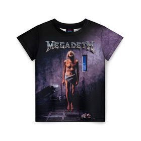 Детская футболка 3D с принтом Megadeth 7 в Екатеринбурге, 100% гипоаллергенный полиэфир | прямой крой, круглый вырез горловины, длина до линии бедер, чуть спущенное плечо, ткань немного тянется | Тематика изображения на принте: megadeth | дирк вербурен | дэвид эллефсон | дэйв мастейн | кико лоурейро | мегадэт