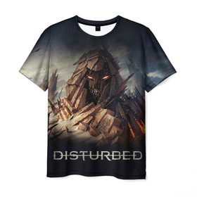 Мужская футболка 3D с принтом Disturbed 8 в Екатеринбурге, 100% полиэфир | прямой крой, круглый вырез горловины, длина до линии бедер | disturbed | donegan | draiman | moyer | wengren | венгрен | дистурбед | дониган | дрейман | мойер | хард рок