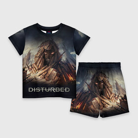 Детский костюм с шортами 3D с принтом Disturbed 8 в Екатеринбурге,  |  | disturbed | donegan | draiman | moyer | wengren | венгрен | дистурбед | дониган | дрейман | мойер | хард рок