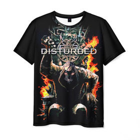 Мужская футболка 3D с принтом Disturbed 11 в Екатеринбурге, 100% полиэфир | прямой крой, круглый вырез горловины, длина до линии бедер | disturbed | donegan | draiman | moyer | wengren | венгрен | дистурбед | дониган | дрейман | мойер | хард рок