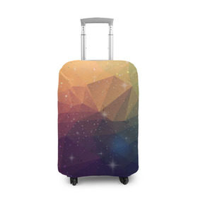 Чехол для чемодана 3D с принтом Polygon Star в Екатеринбурге, 86% полиэфир, 14% спандекс | двустороннее нанесение принта, прорези для ручек и колес | полигоны | разноцветный | треугольники