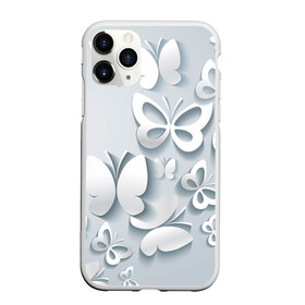 Чехол для iPhone 11 Pro матовый с принтом Белоснежные бабочки в Екатеринбурге, Силикон |  | бабочка | девушка | кружево. красота | нежность | полёт