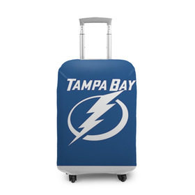 Чехол для чемодана 3D с принтом Tampa Bay Drouin в Екатеринбурге, 86% полиэфир, 14% спандекс | двустороннее нанесение принта, прорези для ручек и колес | 27 | jonathan drouin | tampa bay lightning | джонатан друэн | нхл | тампа бэй лайтнинг | хоккей