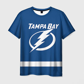 Мужская футболка 3D с принтом Tampa Bay Drouin в Екатеринбурге, 100% полиэфир | прямой крой, круглый вырез горловины, длина до линии бедер | 27 | jonathan drouin | tampa bay lightning | джонатан друэн | нхл | тампа бэй лайтнинг | хоккей