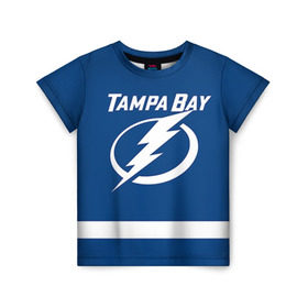 Детская футболка 3D с принтом Tampa Bay Drouin в Екатеринбурге, 100% гипоаллергенный полиэфир | прямой крой, круглый вырез горловины, длина до линии бедер, чуть спущенное плечо, ткань немного тянется | 27 | jonathan drouin | tampa bay lightning | джонатан друэн | нхл | тампа бэй лайтнинг | хоккей