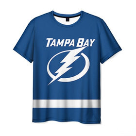 Мужская футболка 3D с принтом Tampa Bay Johnson в Екатеринбурге, 100% полиэфир | прямой крой, круглый вырез горловины, длина до линии бедер | Тематика изображения на принте: 9 | tampa bay lightning | tyler johnson | нхл | тайлер джонсон | тампа бэй лайтнинг | хоккей