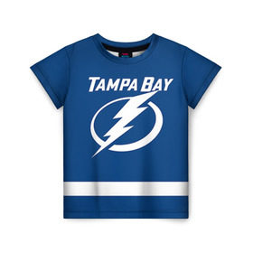 Детская футболка 3D с принтом Tampa Bay Johnson в Екатеринбурге, 100% гипоаллергенный полиэфир | прямой крой, круглый вырез горловины, длина до линии бедер, чуть спущенное плечо, ткань немного тянется | 9 | tampa bay lightning | tyler johnson | нхл | тайлер джонсон | тампа бэй лайтнинг | хоккей
