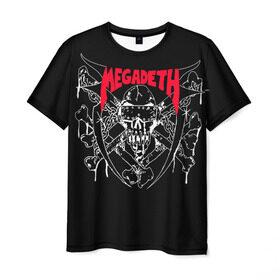 Мужская футболка 3D с принтом Megadeth в Екатеринбурге, 100% полиэфир | прямой крой, круглый вырез горловины, длина до линии бедер | dave | megadeth | metal | mustaine | rattlehead | rock | thrash | vic | дейв | мастейн | мегадет | метал | рок | треш