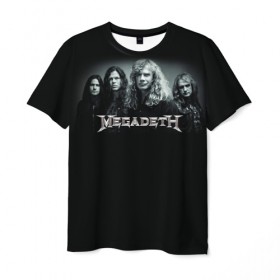 Мужская футболка 3D с принтом Megadeth в Екатеринбурге, 100% полиэфир | прямой крой, круглый вырез горловины, длина до линии бедер | dave | megadeth | metal | mustaine | rattlehead | rock | thrash | vic | дейв | мастейн | мегадет | метал | рок | треш