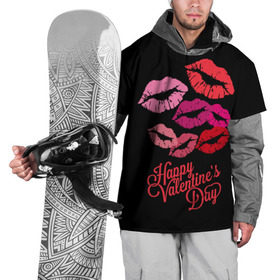 Накидка на куртку 3D с принтом Happy Valentine`s Day в Екатеринбурге, 100% полиэстер |  | 14 | february | happy valentines day | holiday | kisses | lips | love | губы | любовь | поцелуи | праздник | счастливый день святого валентина | февраль