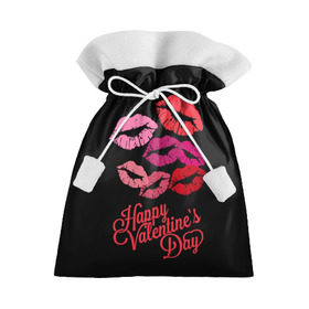 Подарочный 3D мешок с принтом Happy Valentine`s Day в Екатеринбурге, 100% полиэстер | Размер: 29*39 см | 14 | february | happy valentines day | holiday | kisses | lips | love | губы | любовь | поцелуи | праздник | счастливый день святого валентина | февраль
