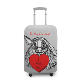 Чехол для чемодана 3D с принтом Be my Valentine в Екатеринбурге, 86% полиэфир, 14% спандекс | двустороннее нанесение принта, прорези для ручек и колес | 14 | animal | be my valentine | february | heart | holiday | i need you | love | rabbit | valentines day | будь моей валентинкой | день святого валентина | животное | заяц | кролик | любовь | праздник | сердце | ты мне нужен | февраль